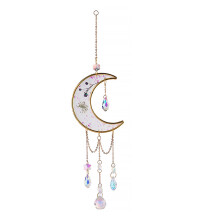 Sonnenfänger aus Natursteinen, Regenbogenmacher, Fensterdekoration, Windspiel, Boho-Wohndeko, Farblichtfänger, Traumfänger, Glücksbringer