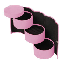 Pink tragbarer faltbarer Schmuck Organizer mit 3 Fächern – Durchmesser 7,5 cm