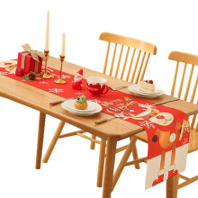 Christmas Dinner Tablecloth Reusable Fabric Holiday Party-2