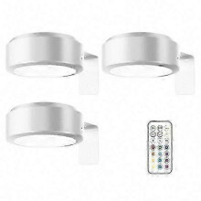 (3pcs, white) Remote Control Picture Light 100 Lumens Stepless Dimming 3 Modes Battery Operated No Drill Wall Art Light