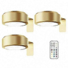 (3pcs, golden) Remote Control Picture Light 100 Lumens Stepless Dimming 3 Modes Battery Operated No Drill Wall Art Light