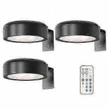(3pcs, black) Remote Control Picture Light 100 Lumens Stepless Dimming 3 Modes Battery Operated No Drill Wall Art Light