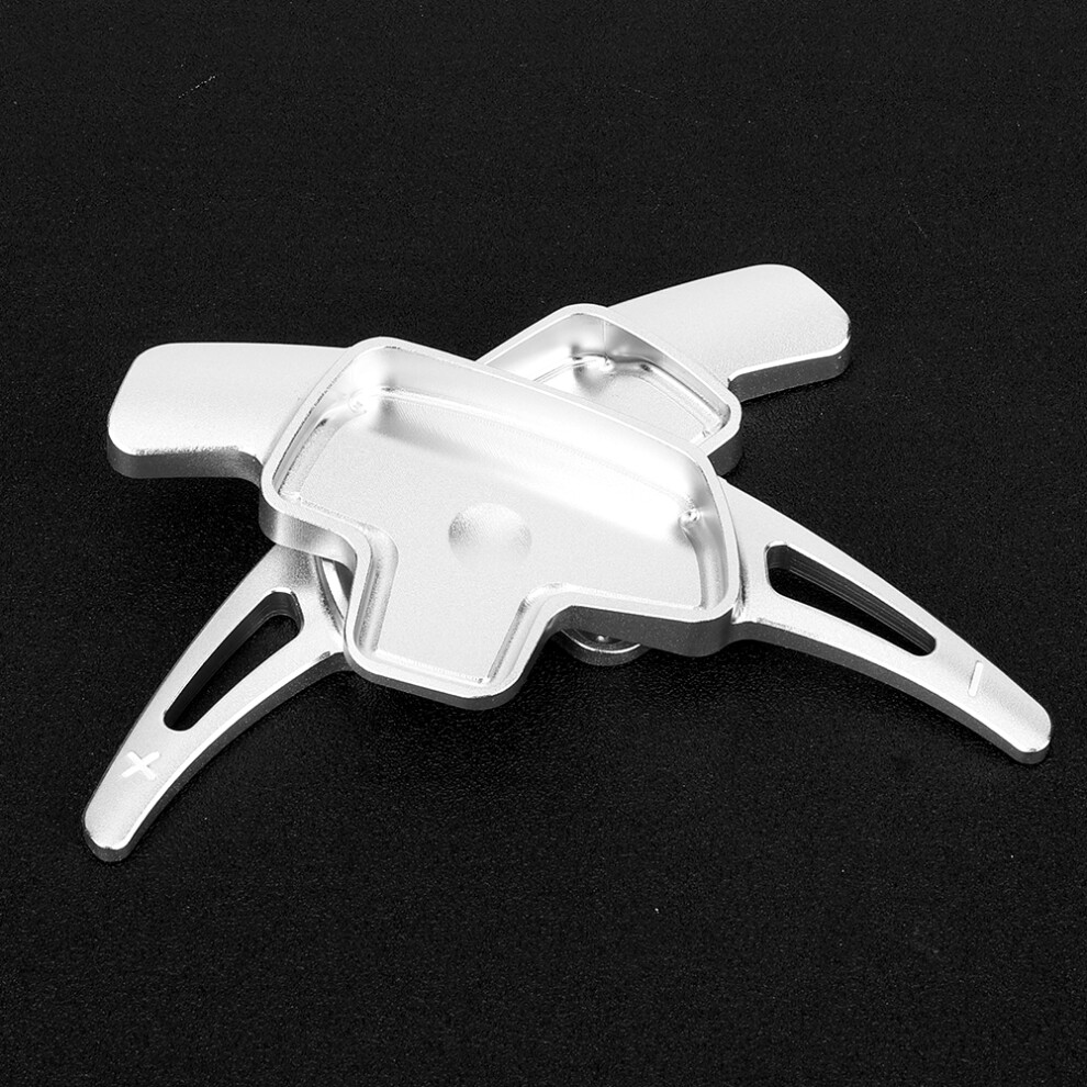 2Pcs Aluminum Paddle Shift Extensions For Mercedes Glc X205 2016-17 Silver 8461363995860