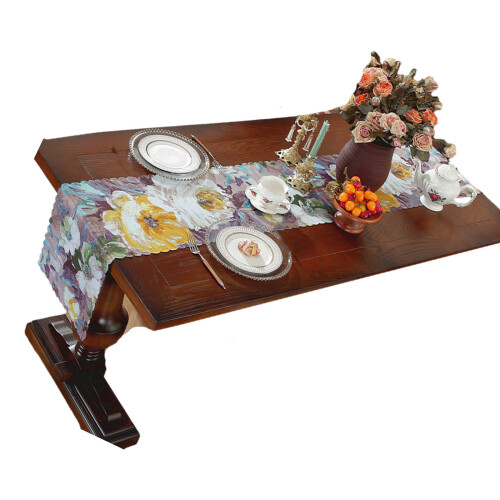 Polyester Table Cover Vintage Styles Easy-30*120cm Purple