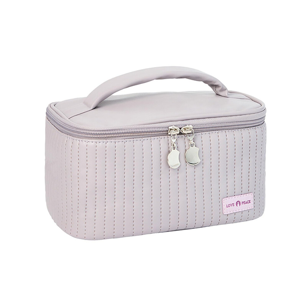 Purple Makeup Bag Large Capacity Travel Toiletry Bag Portable Cosmetic Bag One Size Zipper Brush Organizer Pouch