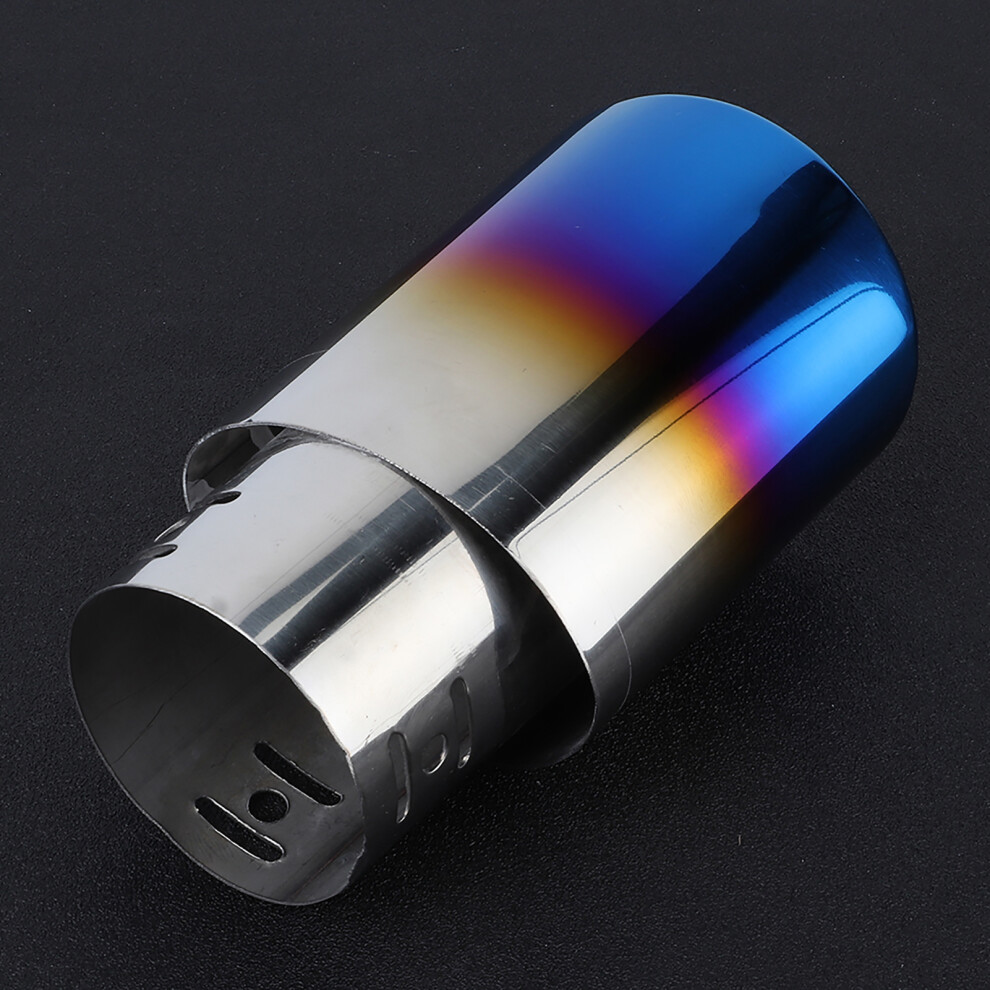 Titanium Stainless Steel Exhaust Tip 62Mm Car Muffler Pipe Blue 6911363996753