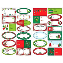 Christmas Wrap Tags Gift Label Stickers, Jumbo Metallic Foil Christmas Gift Stickers for Easy Holiday Gifting (156 Sheets)
