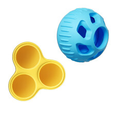 Dog Chew Toy Silicone Fillable Treat Ball Teething Toy for-Blue