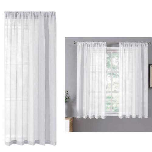 Semi Sheer Ready Made Curtain Easy Install Polyester-132 160cm 1
