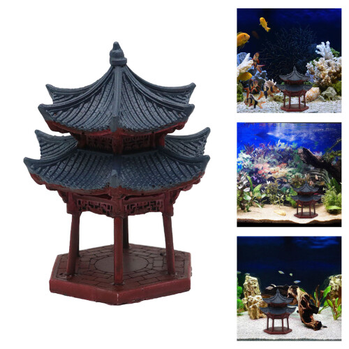 Double Layer Hexagonal Pavilion Resin Artcrafts For Fishtanks 1