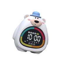 Soft Glows Kinderwekker Bear Design Visuele Timer Oplaadbare-Wit