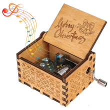Vintage-Spieluhr aus Holz, Melodie „You Are My Sunshine“, kunstvoll handgeschnitzt, romantische Geschenkidee, batteriebetrieben und tragbar