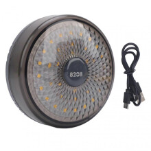 (Gray) Camping String Lights Outdoor Stowable Rechargeable USB Charging IPX4 Water Resistant Protection for Tent
