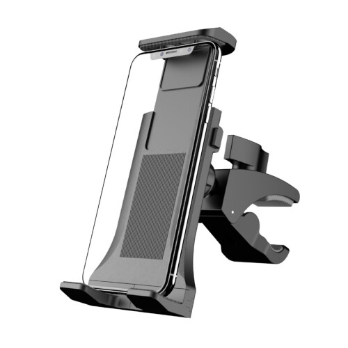 Device Holder for Spin Bikes Secure Handlebar Clamp with-Black