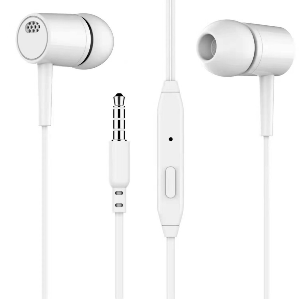 1M Wire Headphone Builtin Mic 3.5Mm For Smartphones- White 7704000208758