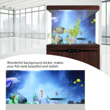 Waterproof PVC Aquarium Background Wall Sticker 91x50cm Self Adhesive Fish Tank Decor