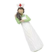 Artistic Nurse Statue with Candle Lamp Heart Symbol For-D