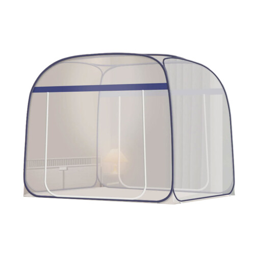 Foldable Blue Mosquitoes Net-New Qing Blue Double door full bot