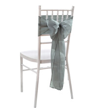 Polyester Chair Sash Bows for Elegant Wedding Decors-grey