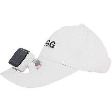 (White) Outdoor Solar Fan Cap Usb Charging Cap With Fan p