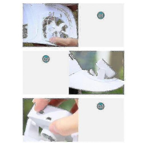 (White) Outdoor Solar Fan Cap Usb Charging Cap With Fan p 2