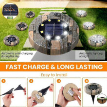 (Yellow) 4 Pack LED Solar Power Ground Lights Floor Decking Outdoor Garden Lawn Path