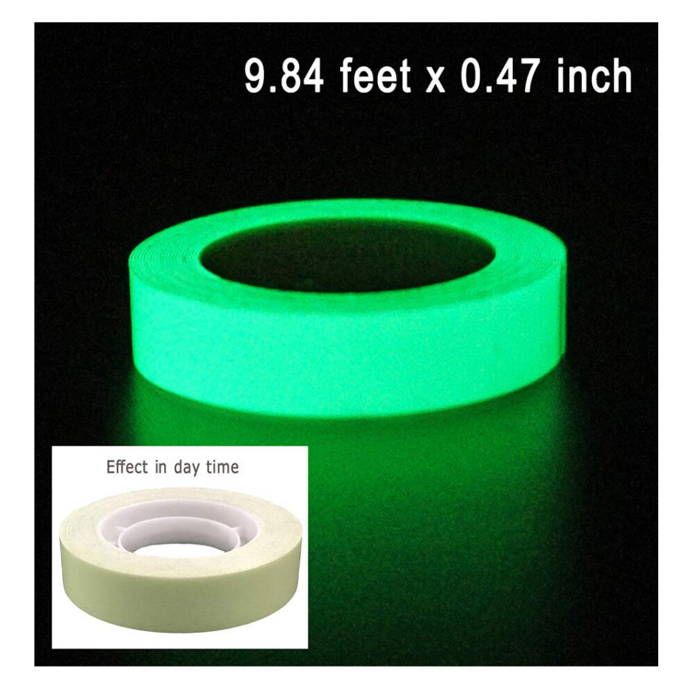 Rechargeable Glow, Glow Tape 9.84' Length X 0.47" Width Photoluminescent Strip, Quality Pet Material Night Objects Marking, Strong Adhesive Flexible 9012352600310