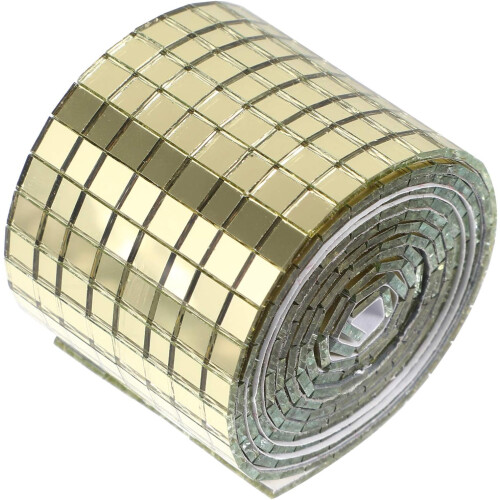 Εύκολες κατασκευές Diy με τετράγωνους καθρέφτες, αυτοκόλλητα μωσαϊκά για χρυσά 1