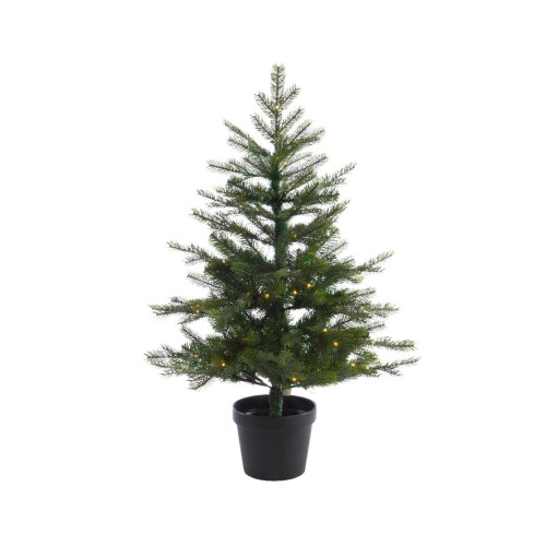 Everlands Potted Grandis Pre-Lit Artificial Christmas Tree