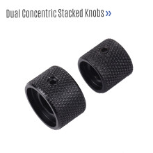 Duale konzentrische Potentiometerknöpfe, 2 Sätze, für E-Bass, schwarzes Finish