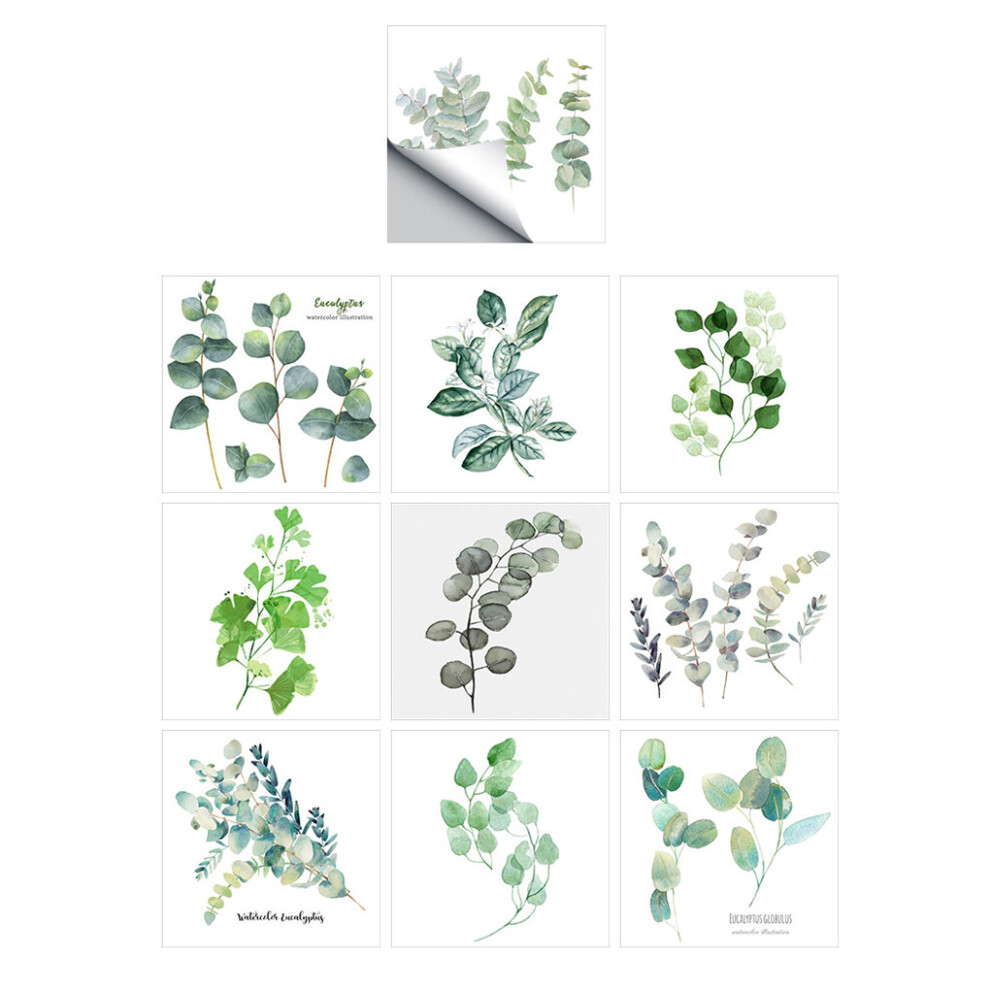 (20cm20cm10pcs) 10pcs/set Wall Sticker Green Plants Durable And Sturdy Easy To Install-image-OPC-PN9J2S2-NEW