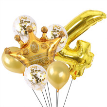 Zestaw złotych balonów urodzinowych „Wszystkiego najlepszego”, balony „Złota korona”, artykuły dekoracyjne w stylu księżniczek,