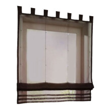 Roman Shade Curtain Adjustable Length for Study Room-Chocolate