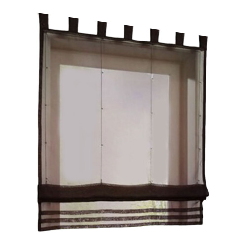 Roman Shade Curtain Adjustable Length for Study Room-Chocolate
