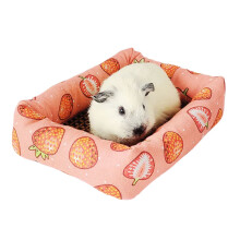 Hamster Cushion Bed Cushion Rabbits Toy Soft Pad-strawberry S