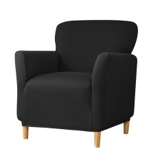 Luxurious Single Seats Sofa Slipcover Milk Silk Fabric-Black