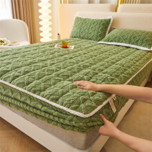 Bedsheet Bedspread Soft Thick Coral Fleece-Matcha Green