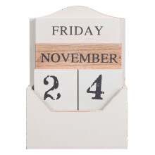 Blockkalender: Vintage Holz Kalender Für Büro Und
