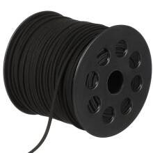 1 Rollo Cuerdas Cuero Artificial 2,6 Mm Para Pulseras Y Collares Negro