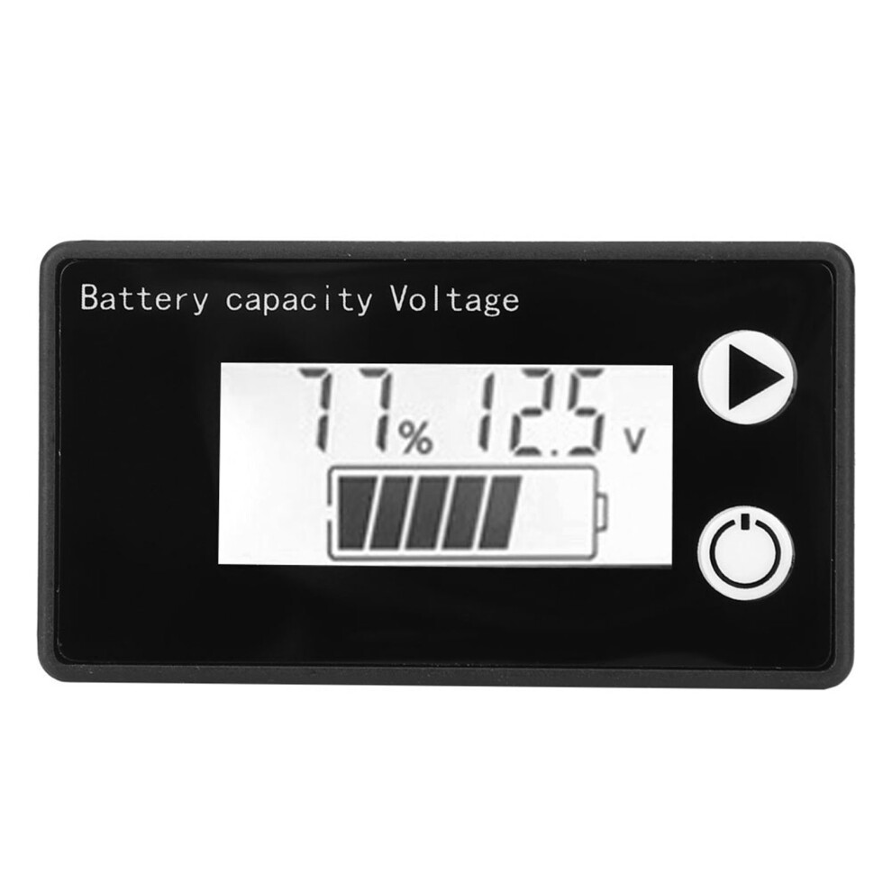 Digital Battery Voltmeter 10-100V 12V Lithium Capacity Indicator White 9461364009473