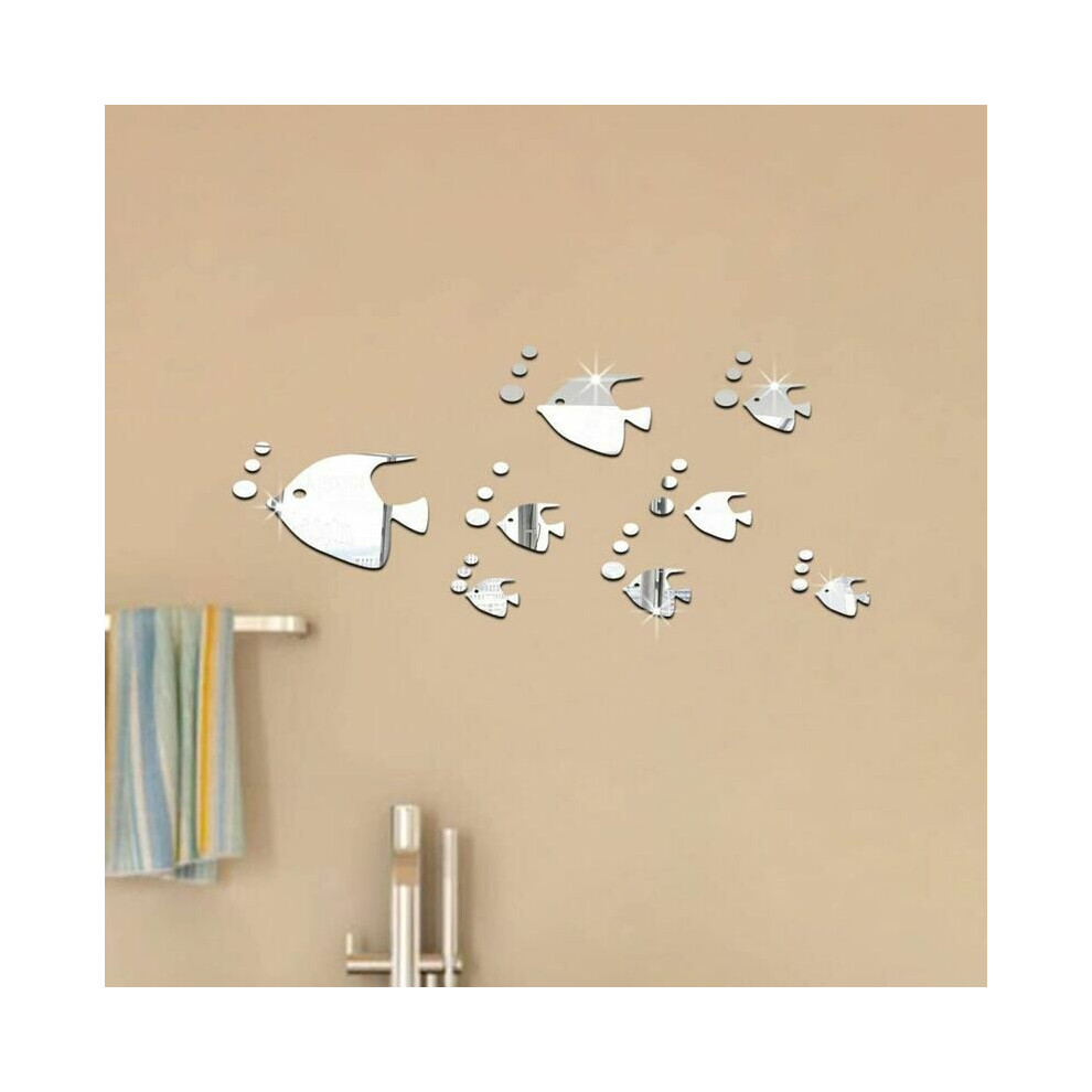 Reflective Modern Decor, Smooth Surface Decor For Nursery Kids Decor, Removable Acrylic Mirrors Mirror Decals, Diy Art Wall Decal Set Of Multip Silver
