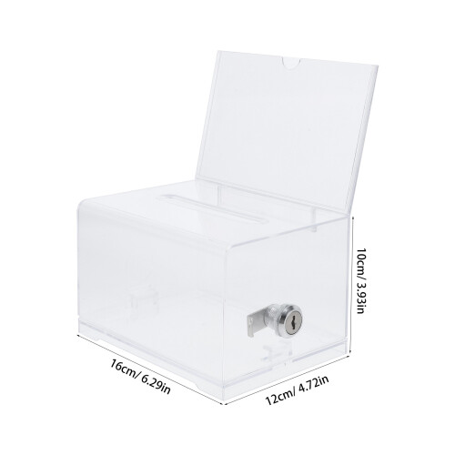 Clear Spendebox Mit Schloss Abstimmungsbox Mit Schildhalter 1