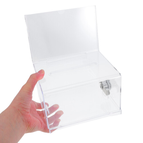 Clear Spendebox Mit Schloss Abstimmungsbox Mit Schildhalter 2