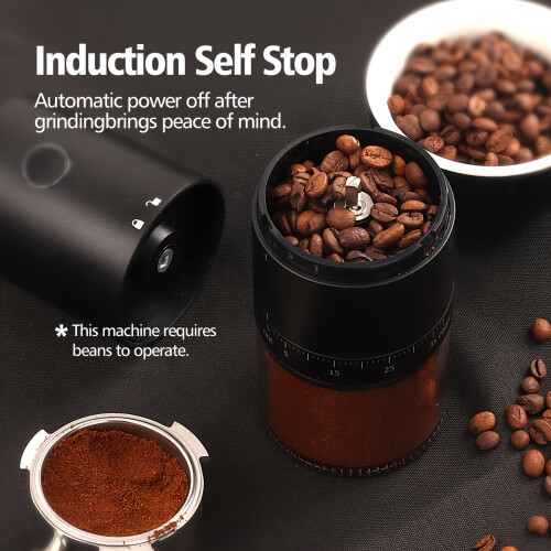 (Black) [Coffee Grinder] 38 Precise Grinding Settings Coffee Grinder | Adjustable, Silent Spice Grinder, One Click Coffee 2