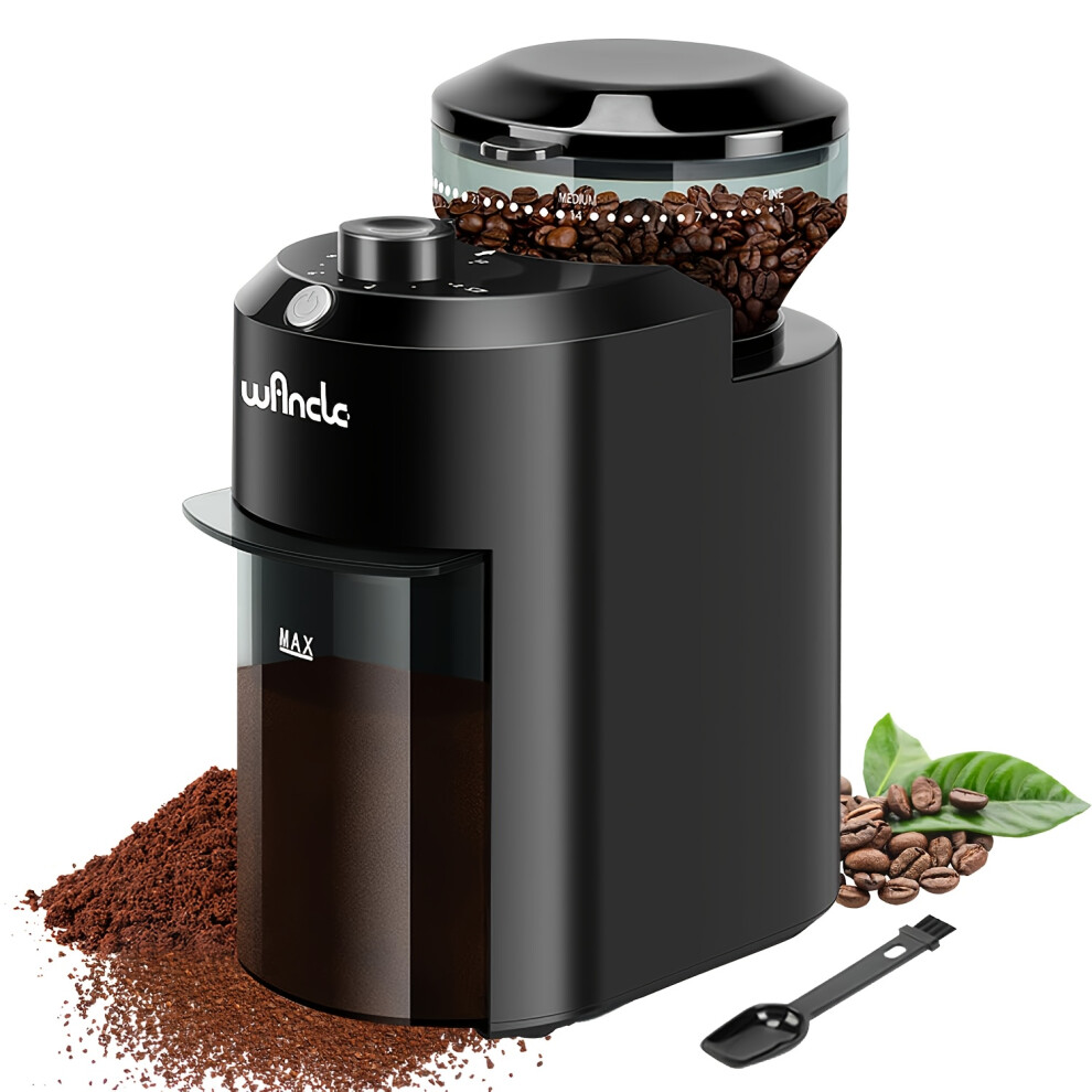 (Black) [Electric Coffee Grinder] Professional Electric Burr Coffee Grinder - Adjustable with 28 Precise Grind Settings for 12 C