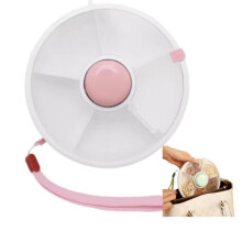 Kids Snack Spinner 18cm 5Compartment Snack Box With Hand Strap Portable Divided Snack Tray For Picnic Travel Candy Nut