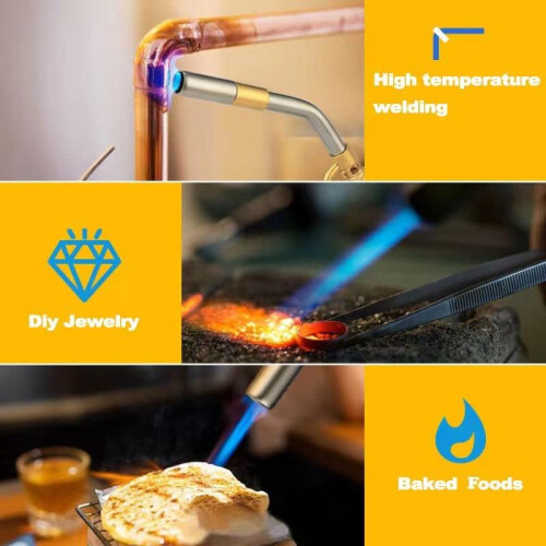 Propane Torch Head Intensity Trigger Start Adjustable Flame Flame Lock Gas Silver 1