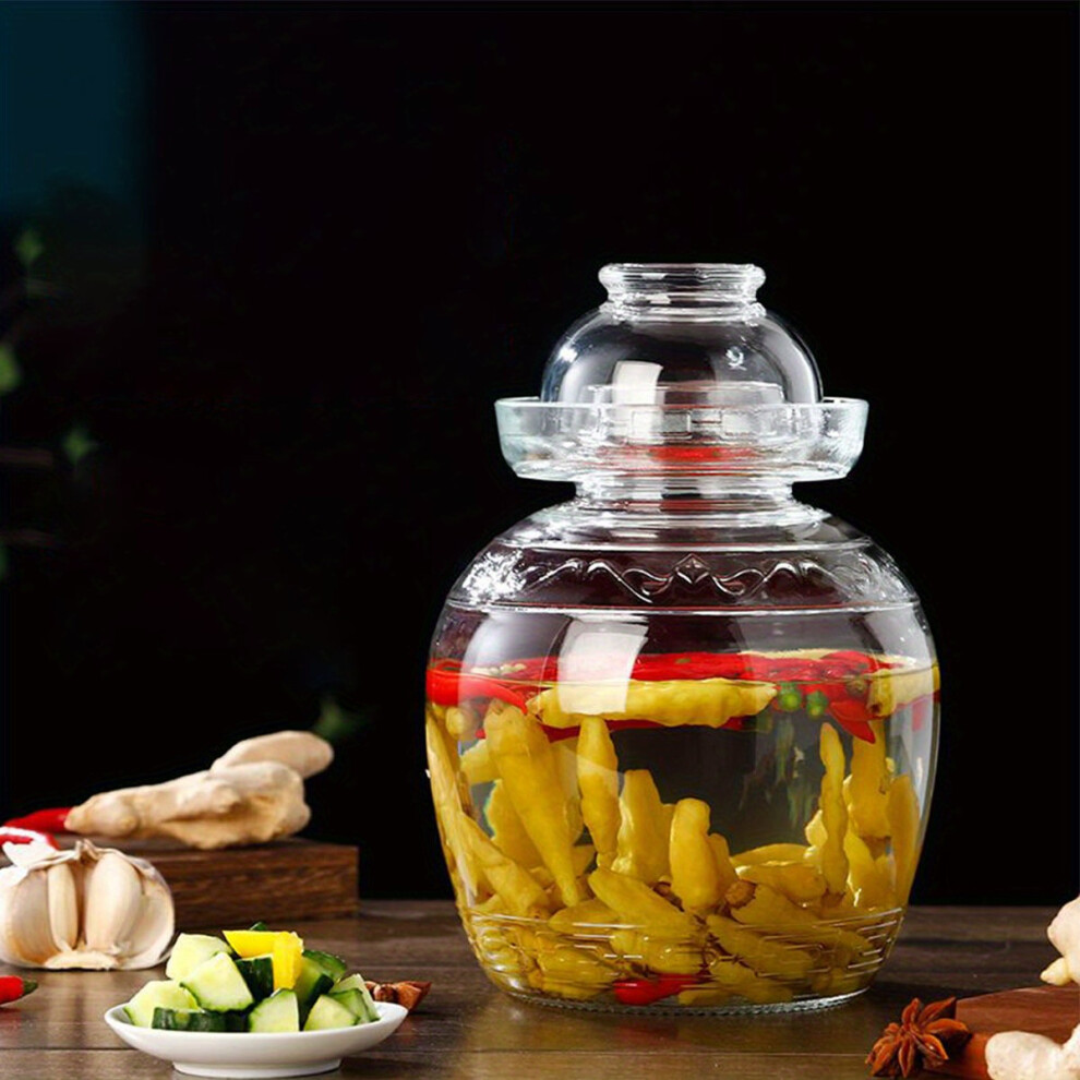 (1500ml/50.7oz) [Glass | Fermentation Jar] 1pc, 1500Ml/2500Ml Glass Fermentation Jar with Lid | Traditional Fermenting Kit Crock with