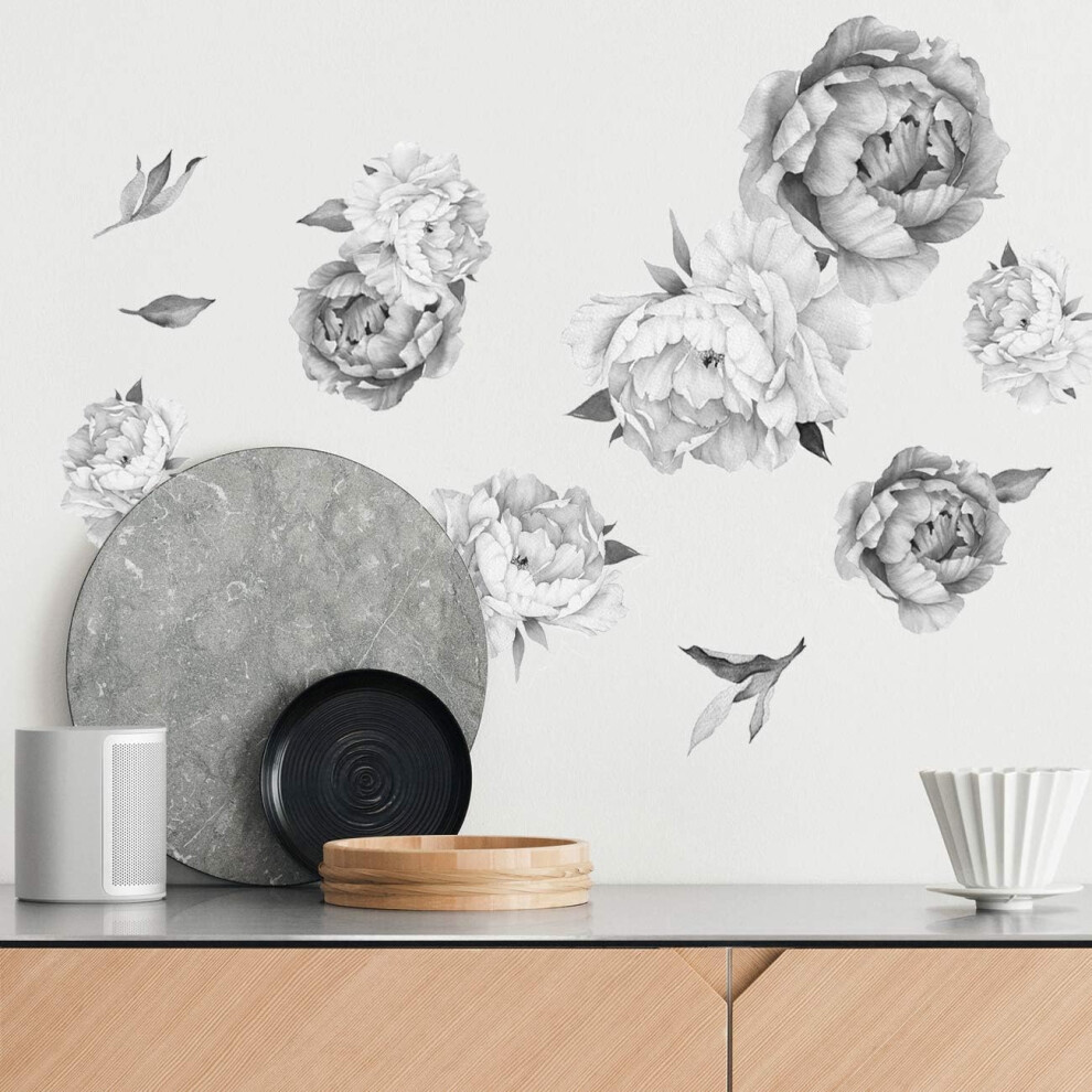 Watercolor Wall Decals for Girls Room, Removable Self-Adhesive Stickers for Designer Touch, Custom Watercolor Floral Art for Smooth Surface Applicatio