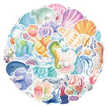 50Stück Bunte Fische Aufkleber, Meerestiere Aufkleber Kinder, Geschenk für Kinder Teenager Erwachsene Jungen, für Wasserflasche, Scrapbook,